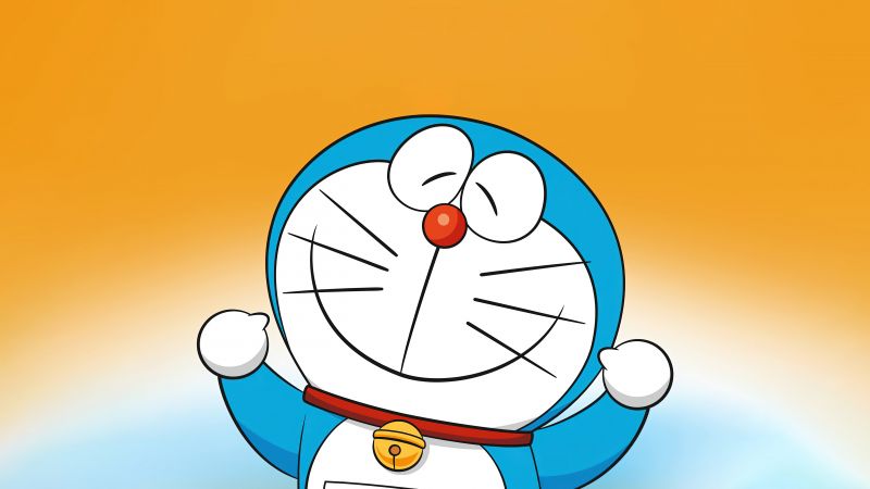 Doraemon, Smile, 5K, Adorable, Cartoon, Wallpaper