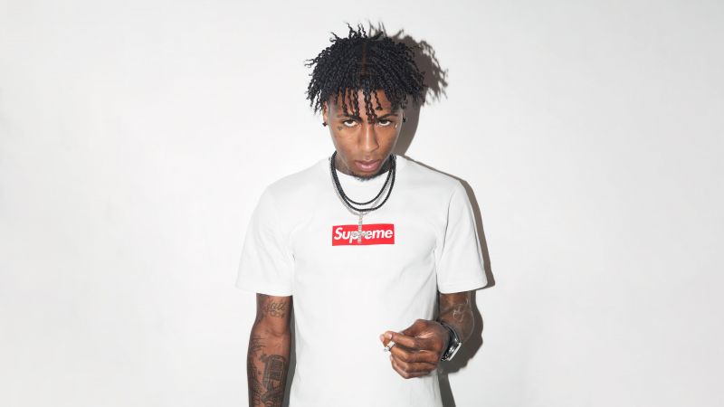 NBA YoungBoy, Supreme, American rapper, YoungBoy Never Broke Again, 5K, White background, YoungBoy, Wallpaper