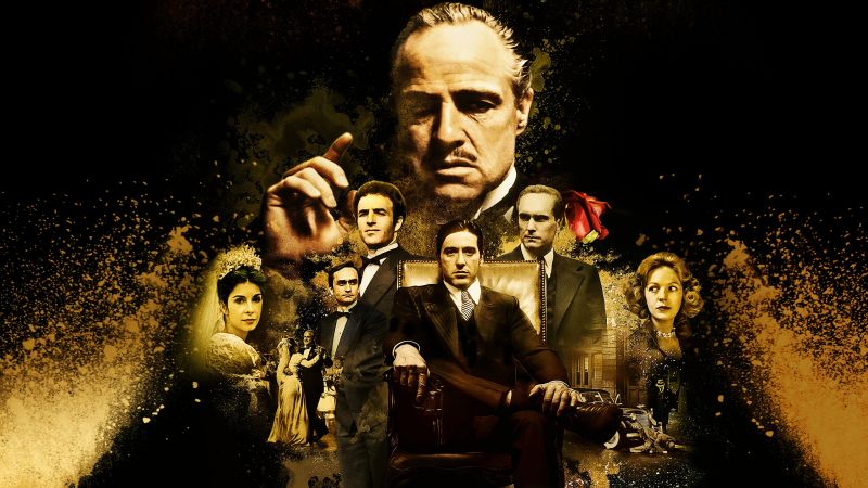 The Godfather, Movie poster, Al Pacino, Marlon Brando, Vito Corleone, Michael Corleone, Wallpaper