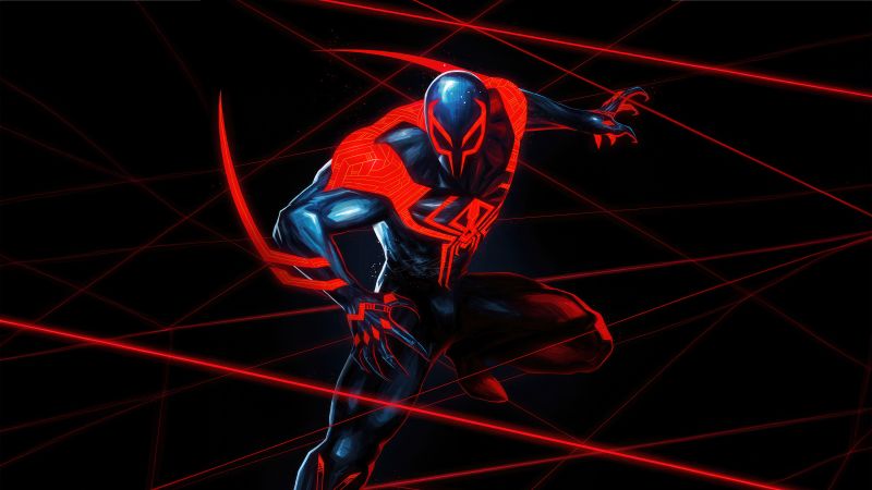 Spider-Man 2099, CGI, Dark aesthetic, 5K, Wallpaper
