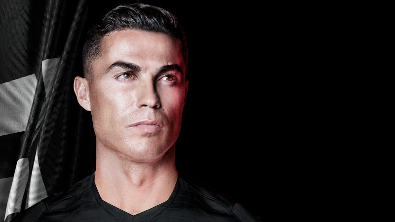 Cristiano Ronaldo, Black background, 5K, Dark theme, Wallpaper