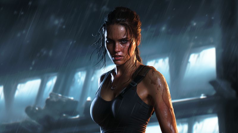 Lara Croft, Tomb Raider, AI art, Wallpaper