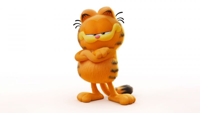 The Garfield Movie, 2024 Movies, Animation movies, White background, Wallpaper