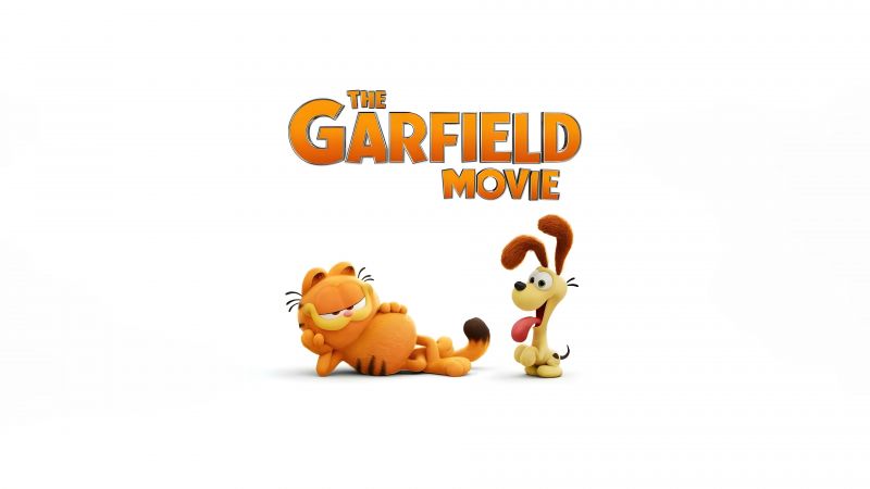 The Garfield Movie, 8K, Animation movies, 5K, White background, Odie, Wallpaper
