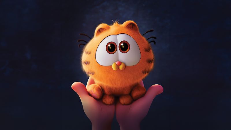 The Garfield Movie, 5K, 2024 Movies, Animation movies, Baby Garfield, 8K, 10K, 12K, Wallpaper