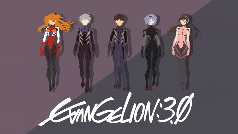 Evangelion, Minimalist, Asuka Langley Soryu, Rei Ayanami, Shinji Ikari, Kaworu Nagisa, 5K, Faceless
