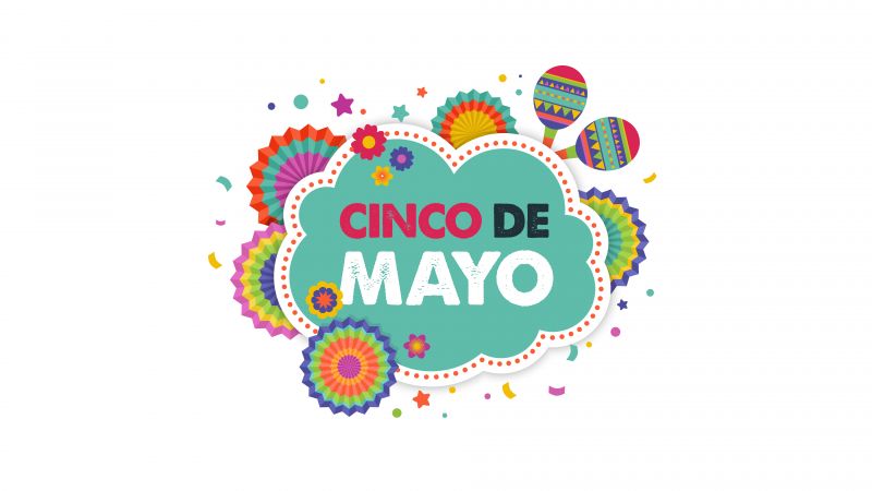 Cinco de Mayo, Banner, Illustration, White background, Mexican holiday, 5K, 8K, Wallpaper