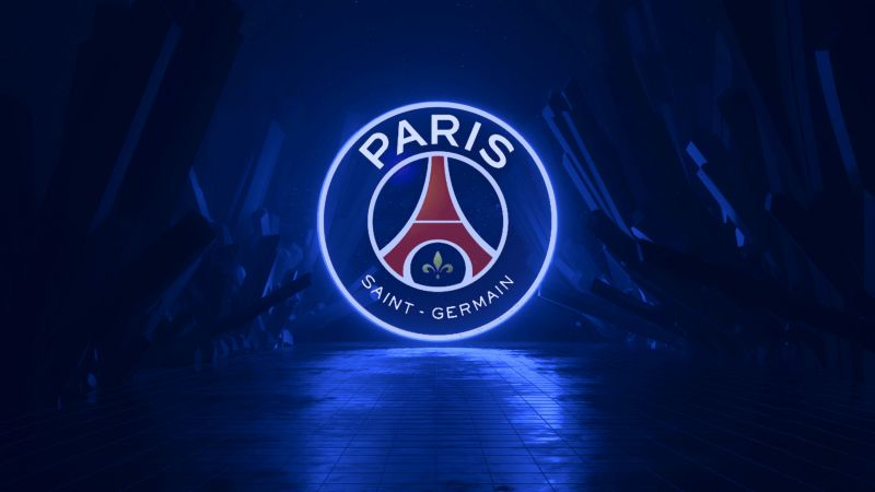 Paris Saint-Germain, Dark aesthetic, Neon, Logo, Wallpaper