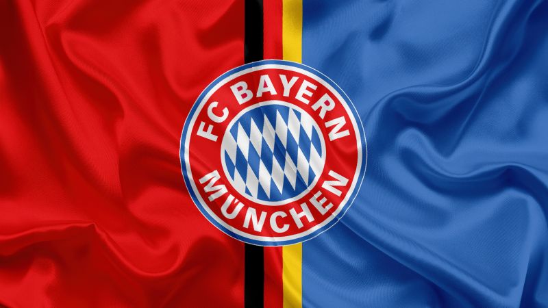 FC Bayern Munich, Flag, Logo, Football club, 5K, Wallpaper