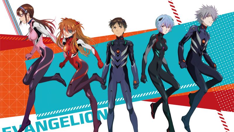 Neon Genesis Evangelion, Artwork, Rei Ayanami, Asuka Langley Soryu, Shinji Ikari, Kaworu Nagisa, Mari Makinami, Wallpaper