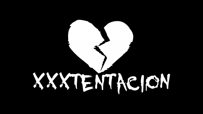 XXXTentacion, Broken heart, Tribute, Black background, AMOLED, 5K, Heartbreak, Wallpaper
