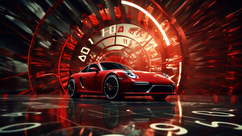 Porsche 911, Retro, Red cars, 5K, Futuristic, Exotic, Wallpaper