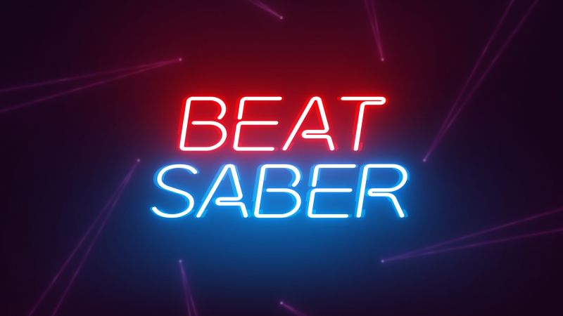 Beat Saber, PlayStation 5, Neon typography, Wallpaper