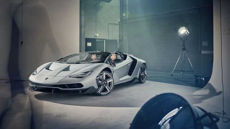 Lamborghini Centenario Roadster, Studio, 5K, Wallpaper