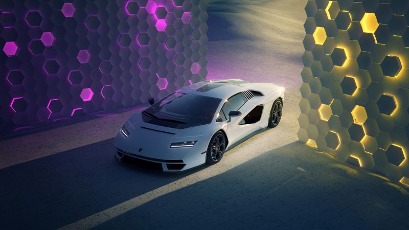 Lamborghini Countach, Futuristic, 5K, Wallpaper