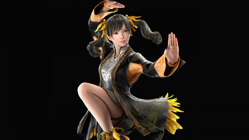 Ling Xiaoyu, Tekken 8, 5K, Black background, AMOLED, Wallpaper