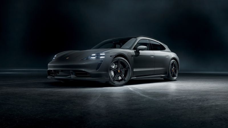 Porsche Taycan Sport Turismo, 5K, Dark aesthetic, Wallpaper