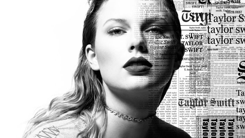 Taylor Swift, Reputation, Monochrome, American singer, 5K, Black and White