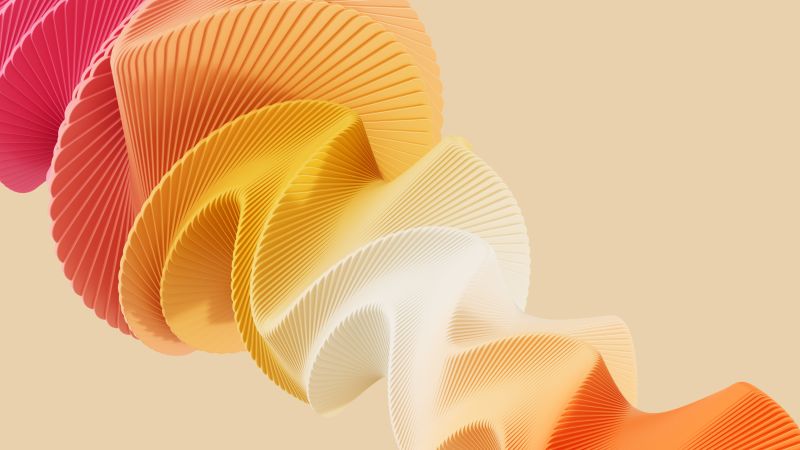 Realme Pad 2, Official, Stock, 5K, Spiral, 3D Shapes, Hypnosis, Orange abstract, Wallpaper
