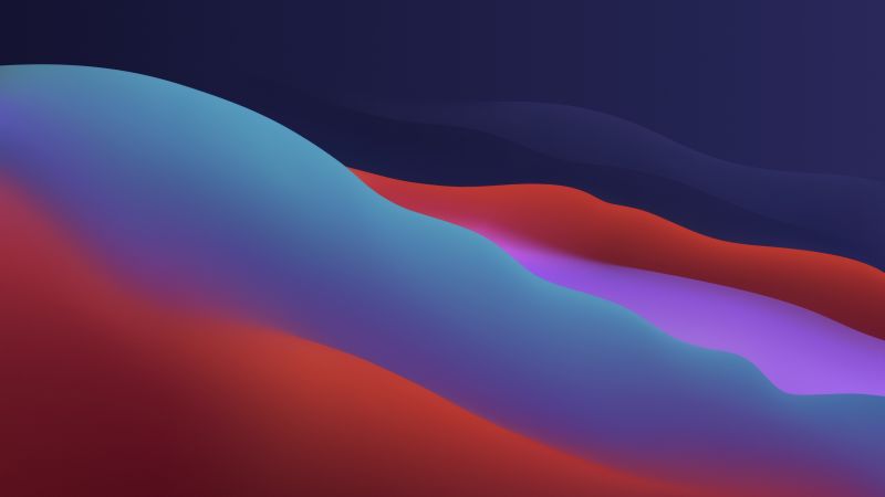 macOS Big Sur, Apple, Layers, Fluidic, Colorful, Dark, WWDC, 2020, 5K, Wallpaper