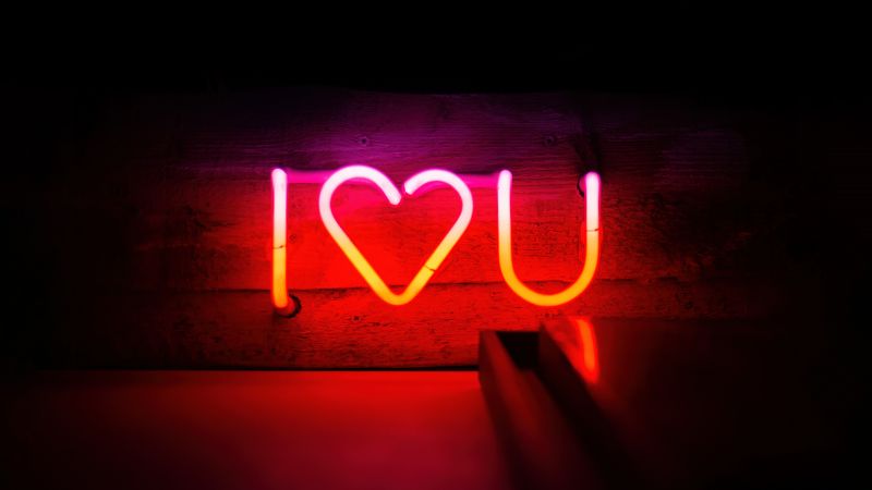 I Love You, Neon sign, Dark background, 5K, 8K, Wallpaper