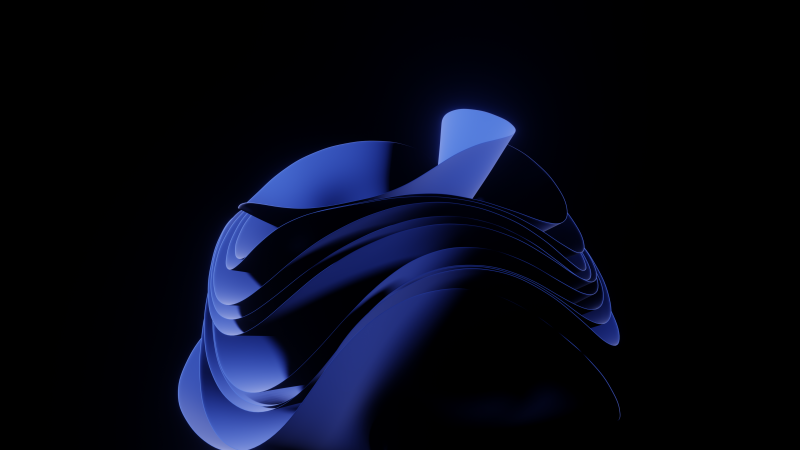 Dark blue, Windows 11, Bloom, AMOLED, Dark background, Wallpaper