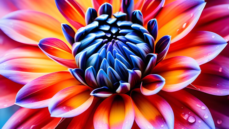Dahlia flower, AI art, Vibrant, Macro, Elegant, Wallpaper