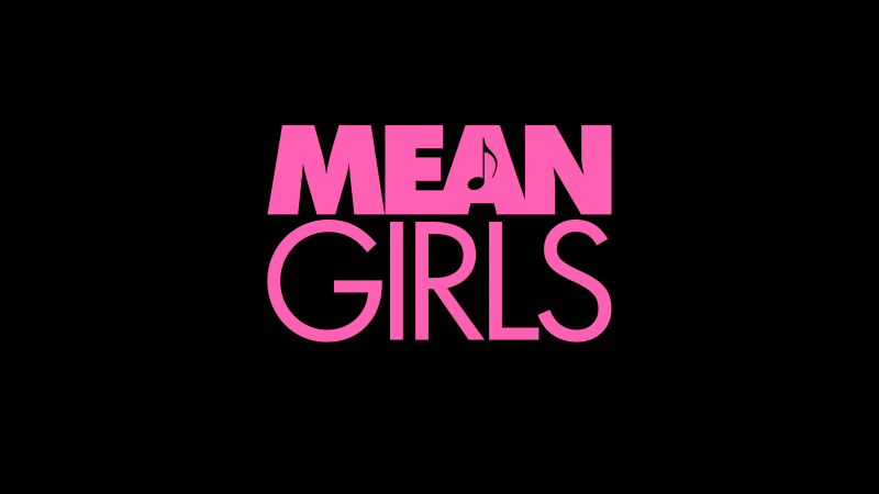 Mean Girls, Logo, 2024 Movies, Black background, AMOLED, 5K, Wallpaper
