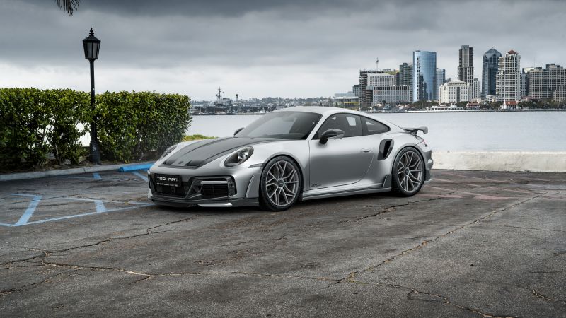 Porsche 911 Turbo S, TechArt GTsport, 5K, Wallpaper