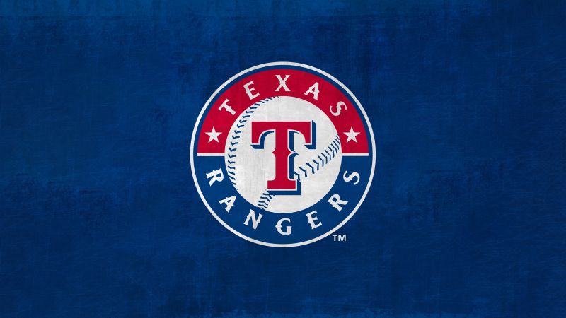 Texas Rangers, Baseball team, Major League Baseball (MLB), 5K, Blue background, Wallpaper