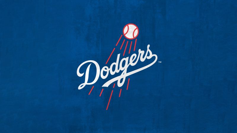 Los Angeles Dodgers, Baseball team, Major League Baseball (MLB), 5K, Blue background, Wallpaper