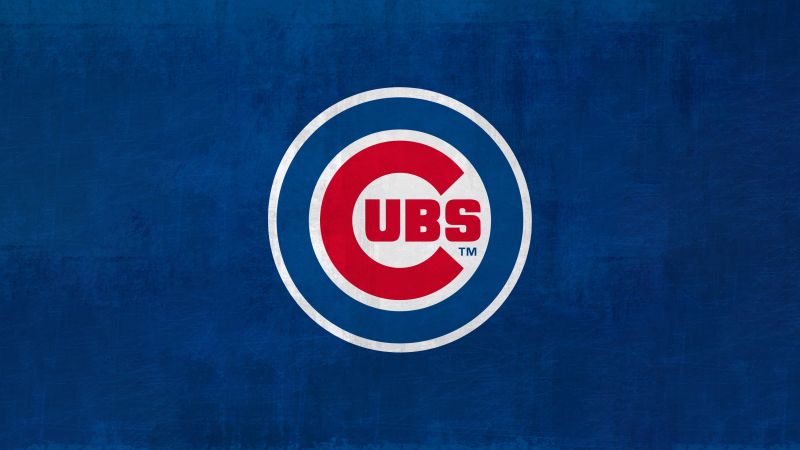 Chicago Cubs, Baseball team, Major League Baseball (MLB), 5K, Blue background, Wallpaper