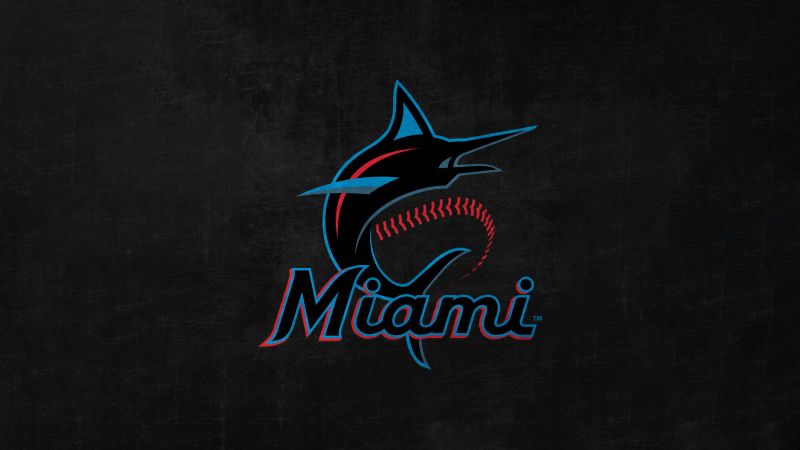 Miami Marlins, Baseball team, Major League Baseball (MLB), 5K, Dark background