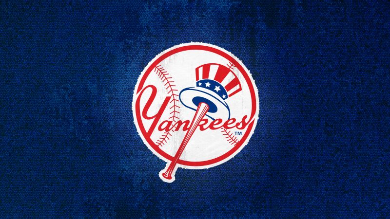 New York Yankees, Major League Baseball (MLB), Baseball team, 5K, Blue background, Wallpaper