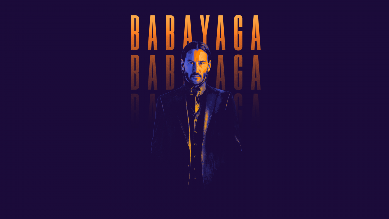 Baba Yaga, John Wick 4, Keanu Reeves as John Wick, Dark background, Dark purple