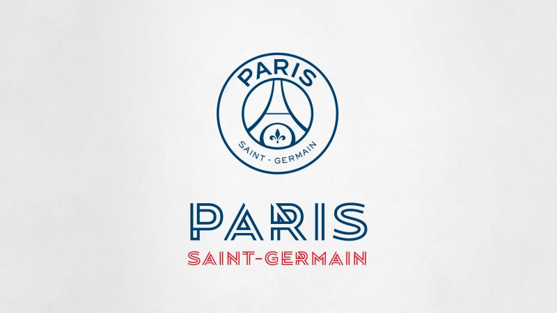 Paris Saint-Germain, Logo, White background, 5K, Wallpaper