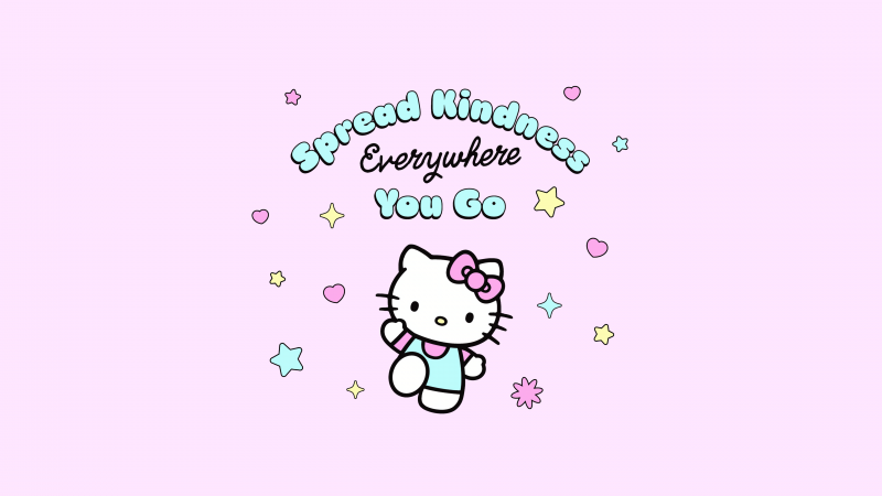 Hello kitty quotes, Pastel pink, Hearts, Stars, Wallpaper