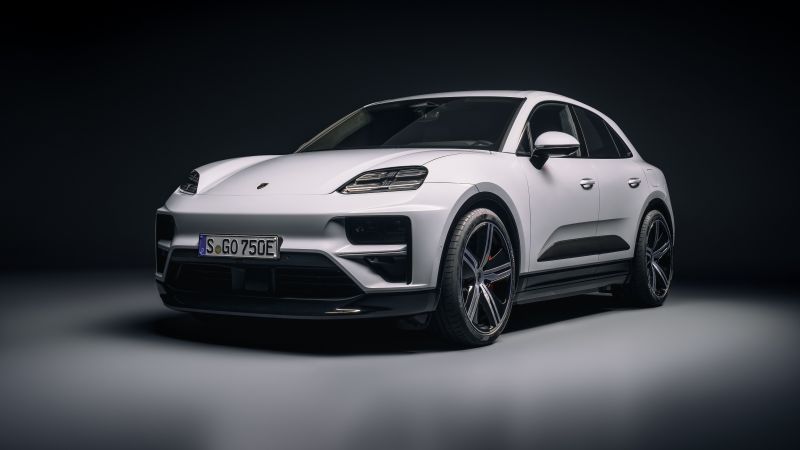 Porsche Macan Turbo, Electric cars, 2024, 5K, 8K, Dark background, Wallpaper