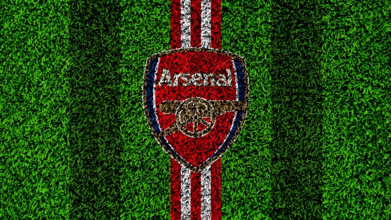 Arsenal FC, Grass Landscape, 5K, Football club, Wallpaper