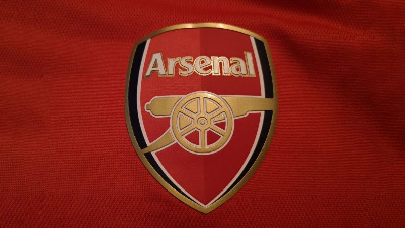 Arsenal FC, 5K, Red background, Logo, Football club, Wallpaper