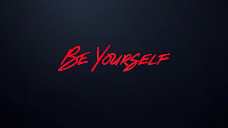Be yourself be you inspirational quotes dark background 