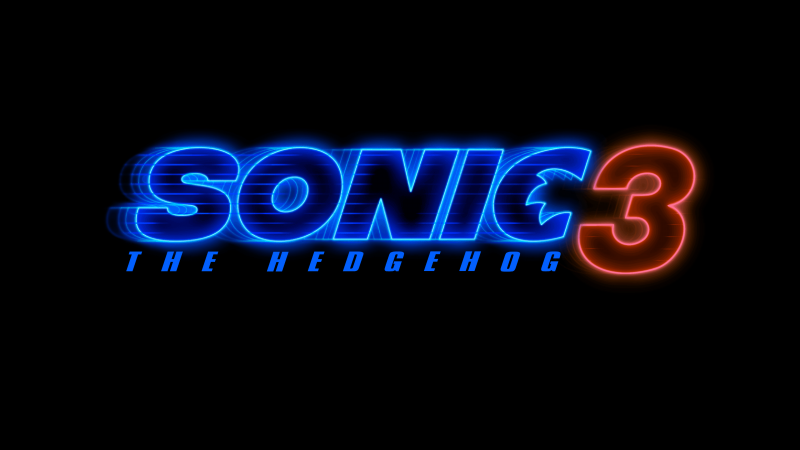 Sonic the Hedgehog 3, 2024 Movies, Black background, Logo, Wallpaper