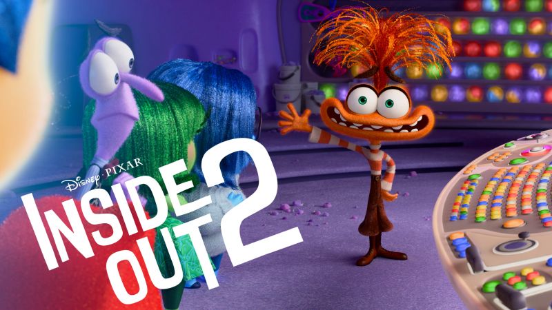 Anxiety (Inside Out), Inside Out 2, Joy (Inside Out), Sadness (Inside Out), Anger (Inside Out), Fear (Inside Out), Disgust (Inside Out), 2024 Movies, Animation movies, Pixar movies, Wallpaper