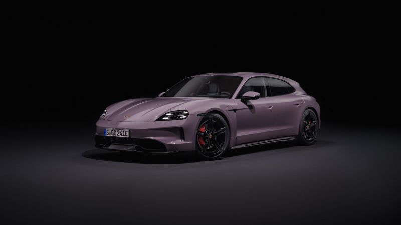 Porsche Taycan 4S Sport Turismo, 2024, Dark background, Wallpaper