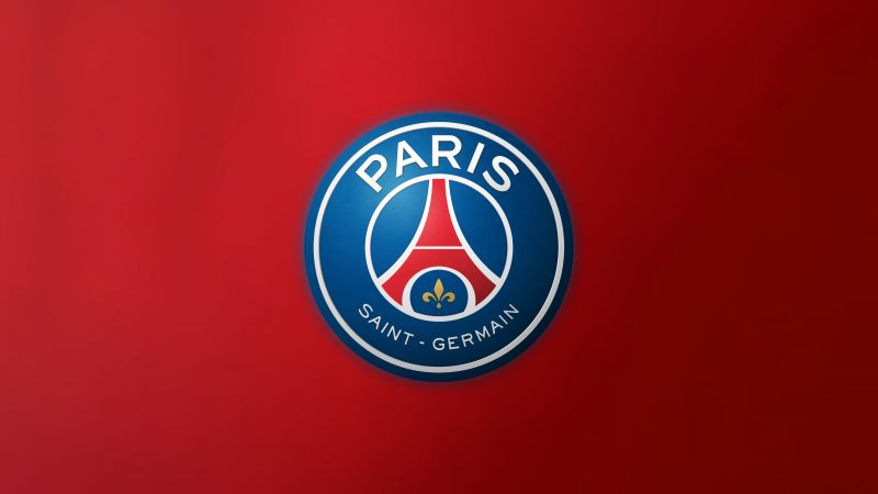 Paris Saint-Germain, Red background, 5K, Football club, Wallpaper