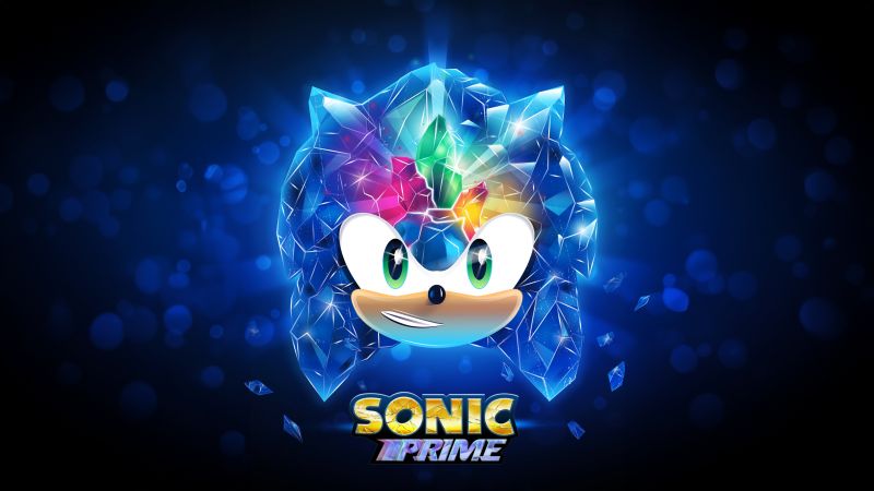 Sonic Prime, Netflix series, TV series, Animation, Vibrant, Blue background, Wallpaper