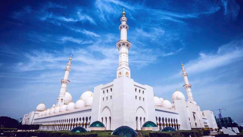 Sheikh Zayed Grand Mosque, 5K, Abu Dhabi, United Arab Emirates, Islamic, Wallpaper