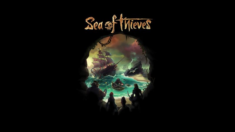 Sea of Thieves, 8K, PC Games, Xbox One, Xbox Series X and Series S, 5K, Black background, Wallpaper