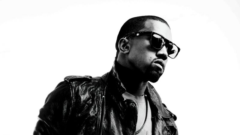 Kanye West, Black and White, Photoshoot, American rapper, White background, Monochrome, Wallpaper