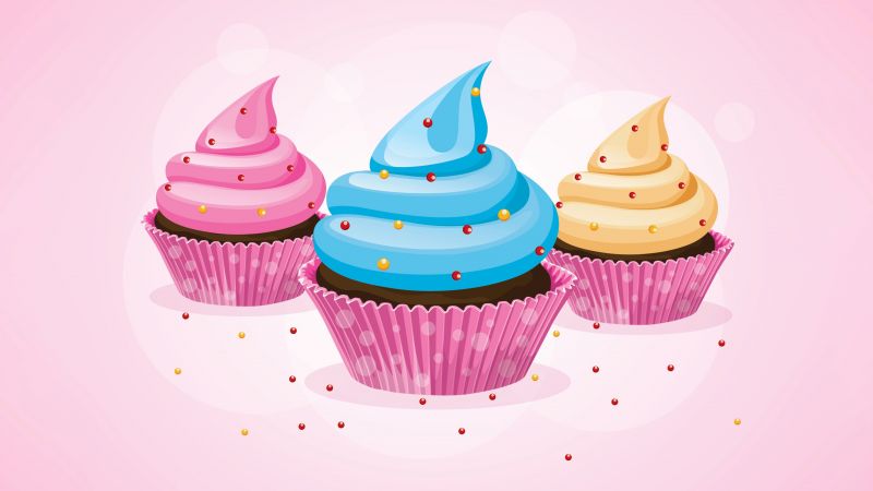Ice cream, Cupcake, Pink background, Pastel background, Light pink background, Girly backgrounds, Wallpaper